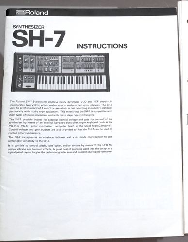 Roland-SH-7 user manual & service notes